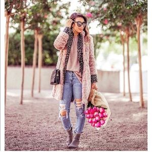 CABI pink Contessa faux fur jacket Style #3662